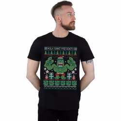 Marvel - T-shirt HULK WANT PRESENTS - Homme (Noir)