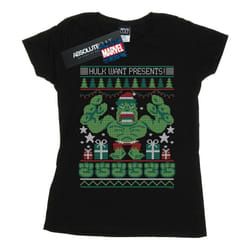 Marvel - T-shirt HULK WANT PRESENTS - Femme (Noir)