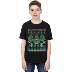 Marvel - T-shirt HULK WANT PRESENTS - Garçon (Noir)
