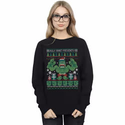 Marvel - Sweat HULK WANT PRESENTS - Femme (Noir)