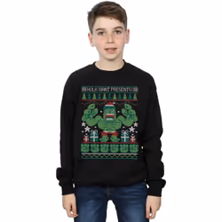 Marvel - Sweat HULK WANT PRESENTS - Garçon (Noir)
