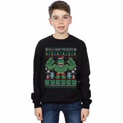 Marvel - Sweat HULK WANT PRESENTS - Garçon (Noir)