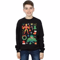 Marvel - Sweat CHRISTMAS DAY - Garçon (Noir)