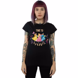 Disney - T-shirt PRINCESS TIME TO SPARKLE - Femme (Noir)