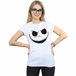 Disney - T-shirt NIGHTMARE BEFORE CHRISTMAS JACK'S FACE - Femme (Blanc)