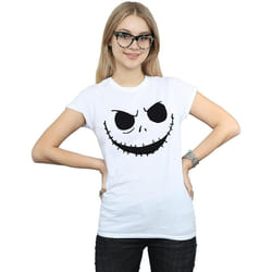 Disney - T-shirt NIGHTMARE BEFORE CHRISTMAS JACK'S FACE - Femme (Blanc)