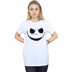 Disney - T-shirt NIGHTMARE BEFORE CHRISTMAS JACK'S FACE - Femme (Blanc)