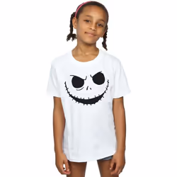 Disney - T-shirt NIGHTMARE BEFORE CHRISTMAS JACK'S FACE - Fille (Blanc)