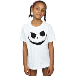 Disney - T-shirt NIGHTMARE BEFORE CHRISTMAS JACK'S FACE - Fille (Blanc)