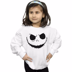 Disney - Sweat NIGHTMARE BEFORE CHRISTMAS JACK'S FACE - Fille (Blanc)
