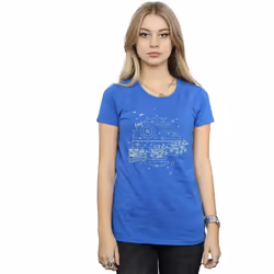 Star Wars - T-shirt DEATH STAR - Femme (Bleu roi)