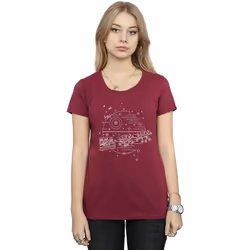 Star Wars - T-shirt DEATH STAR - Femme (Bordeaux)