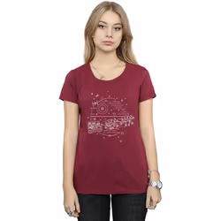 Star Wars - T-shirt DEATH STAR - Femme (Bordeaux)
