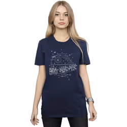 Star Wars - T-shirt DEATH STAR - Femme (Bleu marine)
