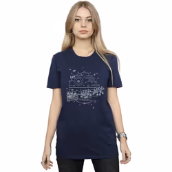 Star Wars - T-shirt DEATH STAR - Femme (Bleu marine)