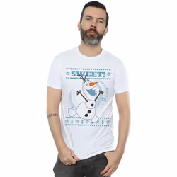 Disney - T-shirt FROZEN SWEET CHRISTMAS - Homme (Blanc)