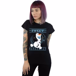 Disney - T-shirt FROZEN SWEET CHRISTMAS - Femme (Noir)