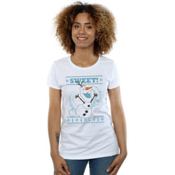Disney - T-shirt FROZEN SWEET CHRISTMAS - Femme (Blanc)