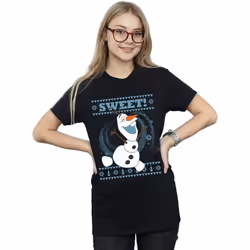 Disney - T-shirt FROZEN SWEET CHRISTMAS - Femme (Noir)