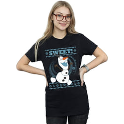 Disney - T-shirt FROZEN SWEET CHRISTMAS - Femme (Noir)