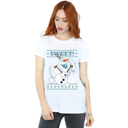 Disney - T-shirt FROZEN SWEET CHRISTMAS - Femme (Blanc)