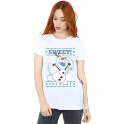 Disney - T-shirt FROZEN SWEET CHRISTMAS - Femme (Blanc)