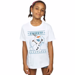 Disney - T-shirt FROZEN SWEET CHRISTMAS - Fille (Blanc)