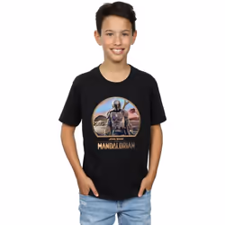 Star Wars - T-shirt THE MANDALORIAN AND THE CHILD - Garçon (Noir)