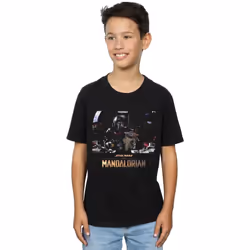 Star Wars - T-shirt THE MANDALORIAN CHILD ON BOARD - Garçon (Noir)