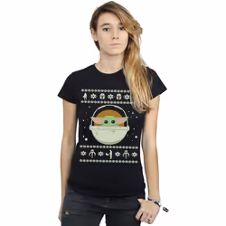 Star Wars - T-shirt THE MANDALORIAN THE CHILD - Femme (Noir)