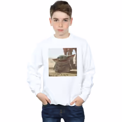Star Wars - Sweat THE MANDALORIAN THE CHILD - Garçon (Blanc)