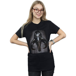 Star Wars - T-shirt THE MANDALORIAN MYTHOSAUR SKULL - Femme (Noir)