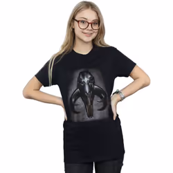 Star Wars - T-shirt THE MANDALORIAN MYTHOSAUR SKULL - Femme (Noir)