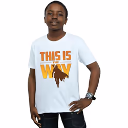 Star Wars - T-shirt THE MANDALORIAN THIS IS THE WAY - Garçon (Blanc)