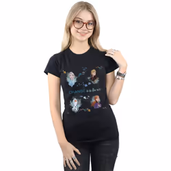 Disney - T-shirt FROZEN CHANGE IS IN THE AIR - Femme (Noir)