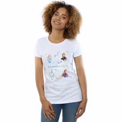 Disney - T-shirt FROZEN CHANGE IS IN THE AIR - Femme (Blanc)