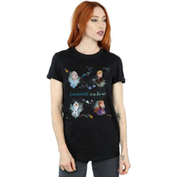 Disney - T-shirt FROZEN CHANGE IS IN THE AIR - Femme (Noir)