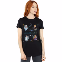 Disney - T-shirt FROZEN CHANGE IS IN THE AIR - Femme (Noir)