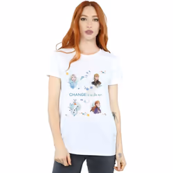 Disney - T-shirt FROZEN CHANGE IS IN THE AIR - Femme (Blanc)
