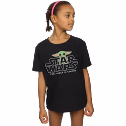 Star Wars - T-shirt THE MANDALORIAN THE CHILD STRONG - Fille (Noir)