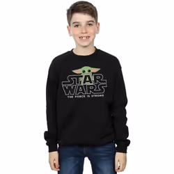 Star Wars - Sweat THE MANDALORIAN THE CHILD STRONG - Garçon (Noir)