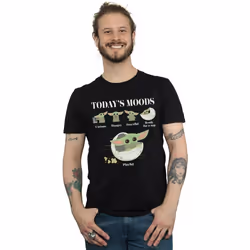 Star Wars - T-shirt THE MANDALORIAN THE CHILD MOODS - Homme (Noir)