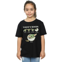 Star Wars - T-shirt THE MANDALORIAN THE CHILD MOODS - Fille (Noir)