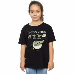 Star Wars - T-shirt THE MANDALORIAN THE CHILD MOODS - Fille (Noir)