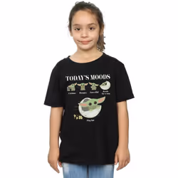 Star Wars - T-shirt THE MANDALORIAN THE CHILD MOODS - Fille (Noir)