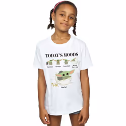 Star Wars - T-shirt THE MANDALORIAN THE CHILD MOODS - Fille (Blanc)