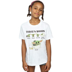 Star Wars - T-shirt THE MANDALORIAN THE CHILD MOODS - Fille (Blanc)