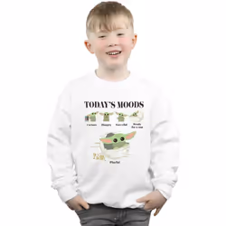 Star Wars - Sweat THE MANDALORIAN THE CHILD MOODS - Garçon (Blanc)