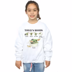 Star Wars - Sweat THE MANDALORIAN THE CHILD MOODS - Fille (Blanc)