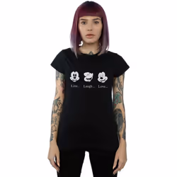 Disney - T-shirt LIVE LOVE LAUGH - Femme (Noir)